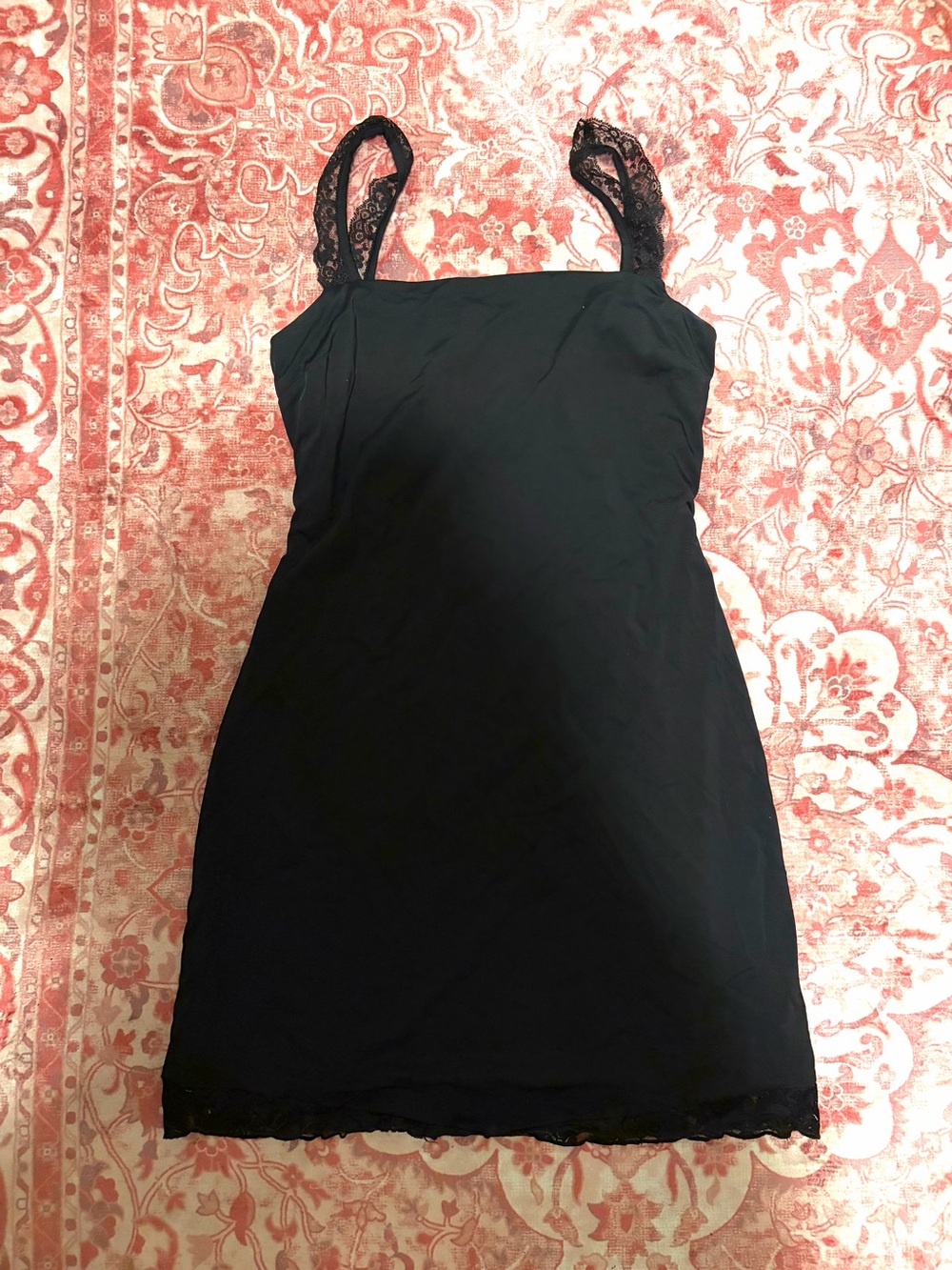 Princess Polly Black Lace-Trim Mini Slip Dress